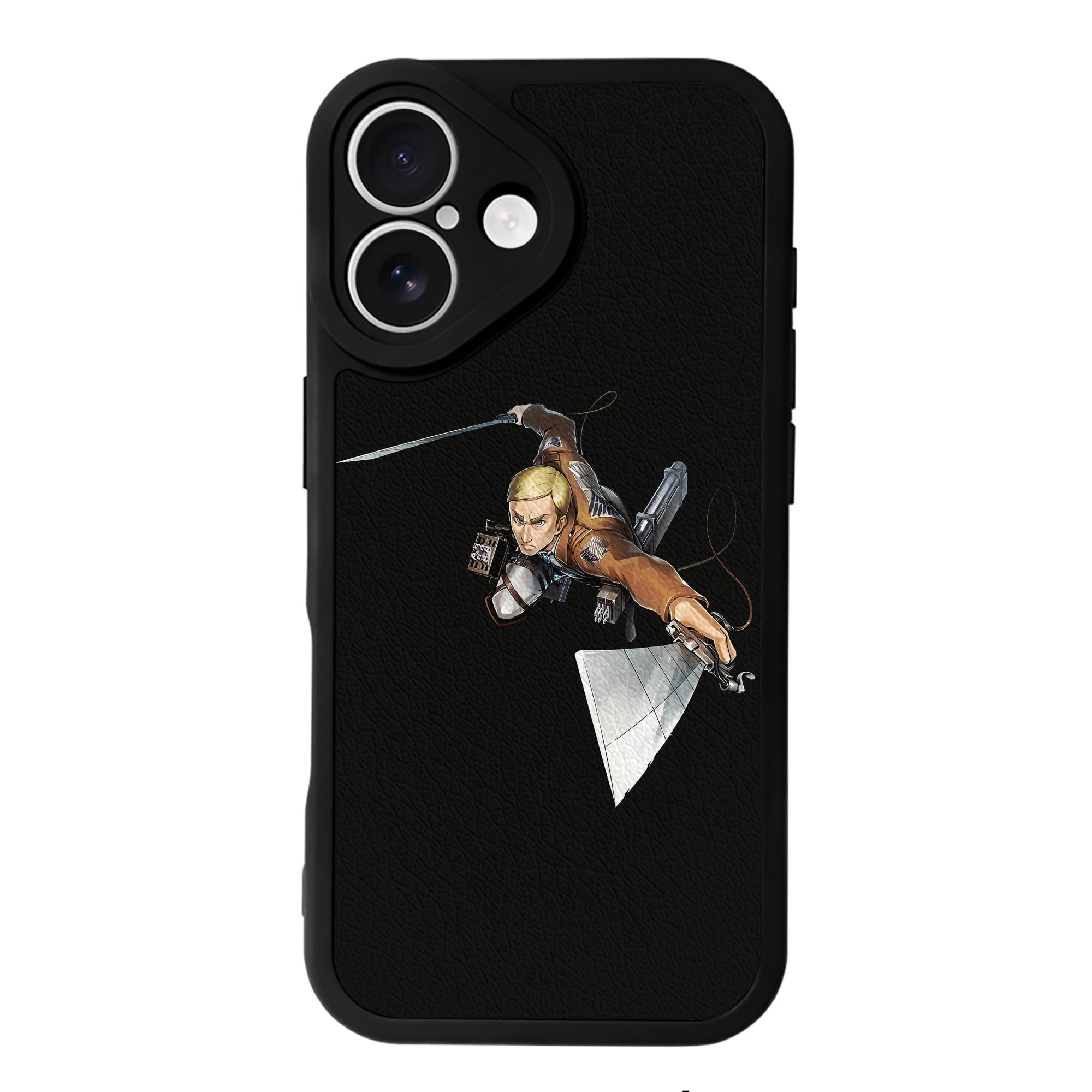 （画像用） 進撃の巨人 エルヴィン・スミス Attack on Titan Erwin Smith 【iPhone 16シリーズ対応】シリコンスマホケース（レザー調） 材質：シリコン